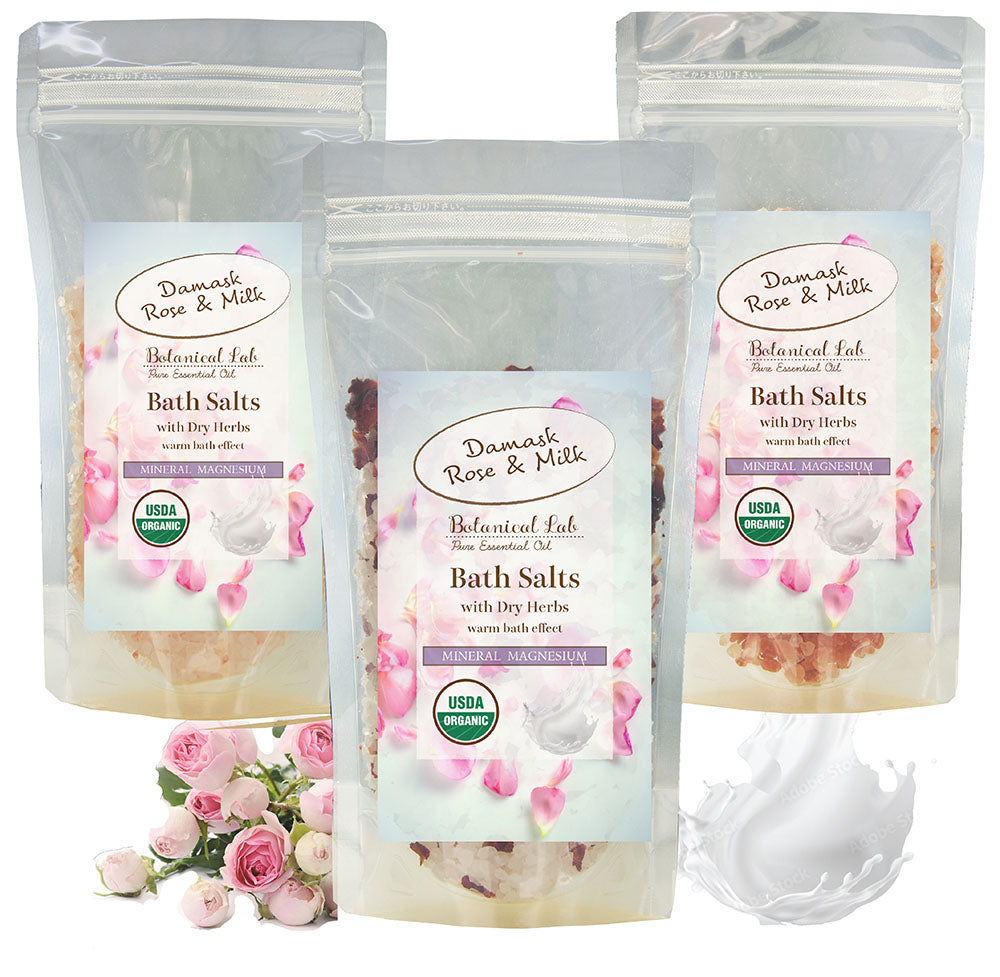 アロマ バスソルト マグネシウム ヒマラヤ岩塩 ローズミルク 温浴 芳香浴 保湿 (天然成分 ホワイト岩塩 ピンク岩塩 レッド岩塩 ハーブ入り