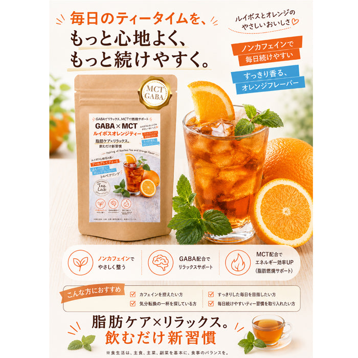 GABA×MCT ルイボスオレンジティー ノンカフェイン 飲むだけ新習慣 ルイボスとオレンジのやさしいおいしさ GABA配合 MCT配合